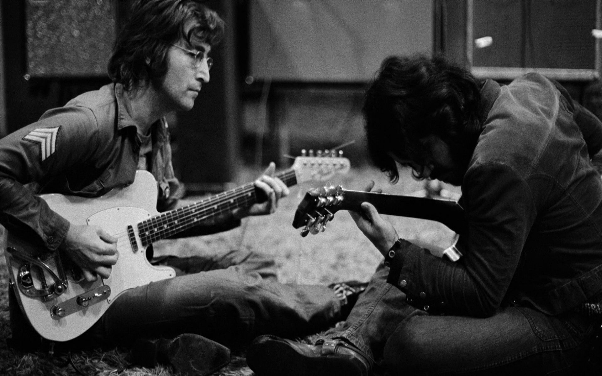 John Lennon con chitarra bianco/nero, 1920x1200 WUXGA, PC