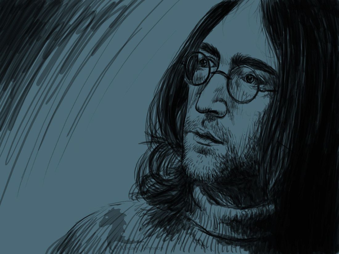 Ritratto disegnato John Lennon, 1100x825 HD, iMac