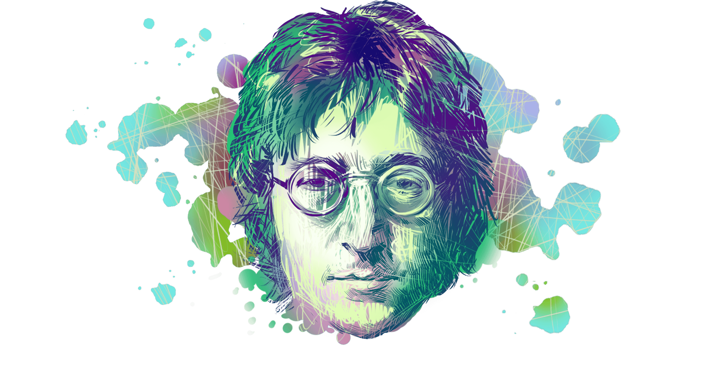 Ritratto John Lennon artistico, 2500x1278 alta risoluzione, Desktop
