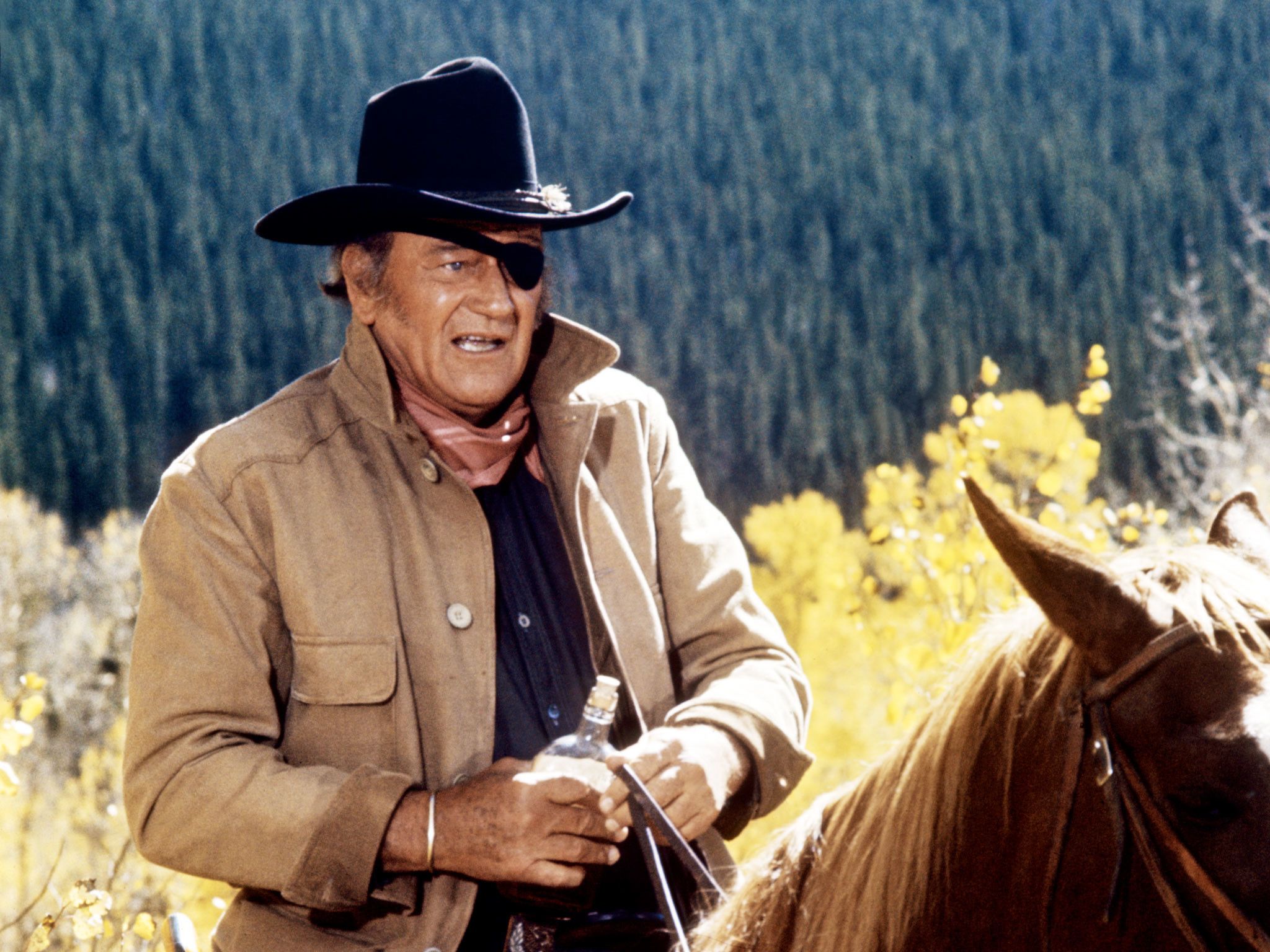 John Wayne a cavallo, western, 2048x1536 2K, Desktop