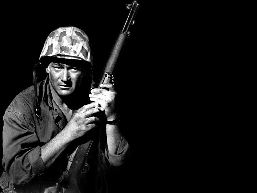 John Wayne soldato bianco e nero, 1024x768 HD, Desktop