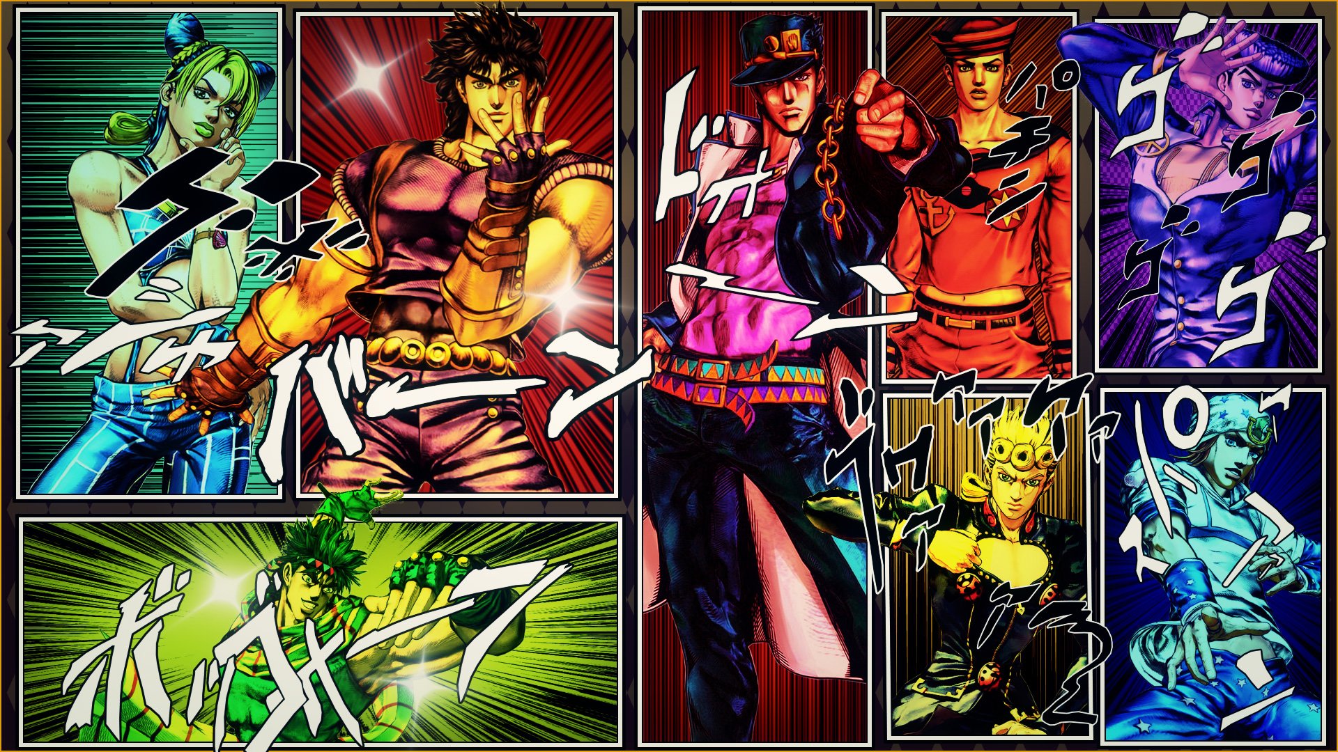 Personaggi JoJo's Bizarre Adventure collage, 1920x1080 Full HD, PC Desktop