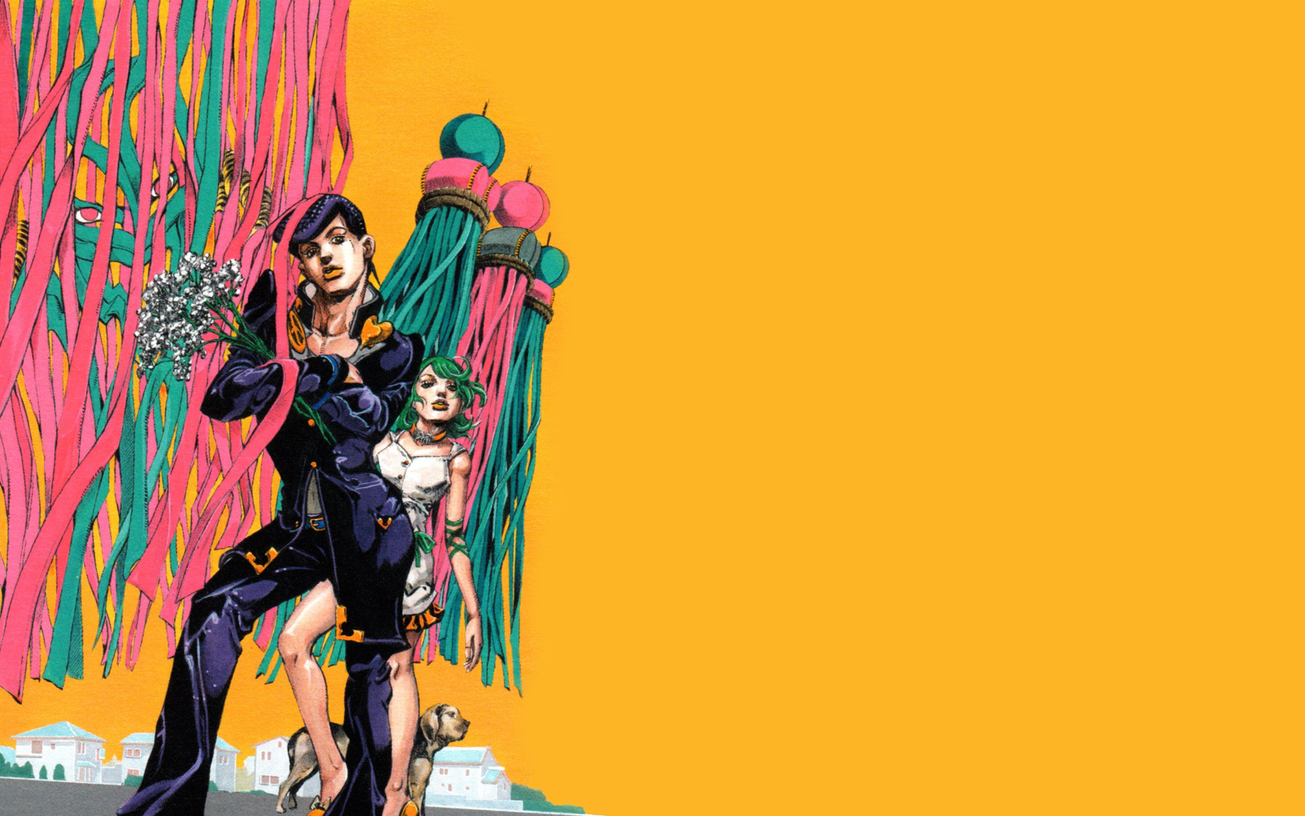 Personaggio JoJo sfondo giallo, Le bizzarre avventure di JoJo, 2560x1600 2K, Desktop