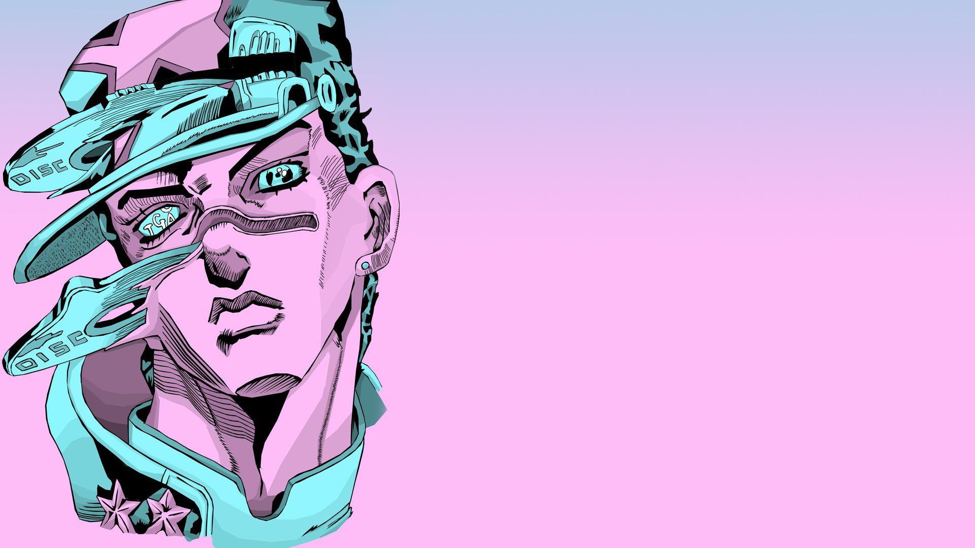 Josuke Higashikata rosa e ciano, Diamond is Unbreakable, 1920x1080 Full HD, PC Desktop