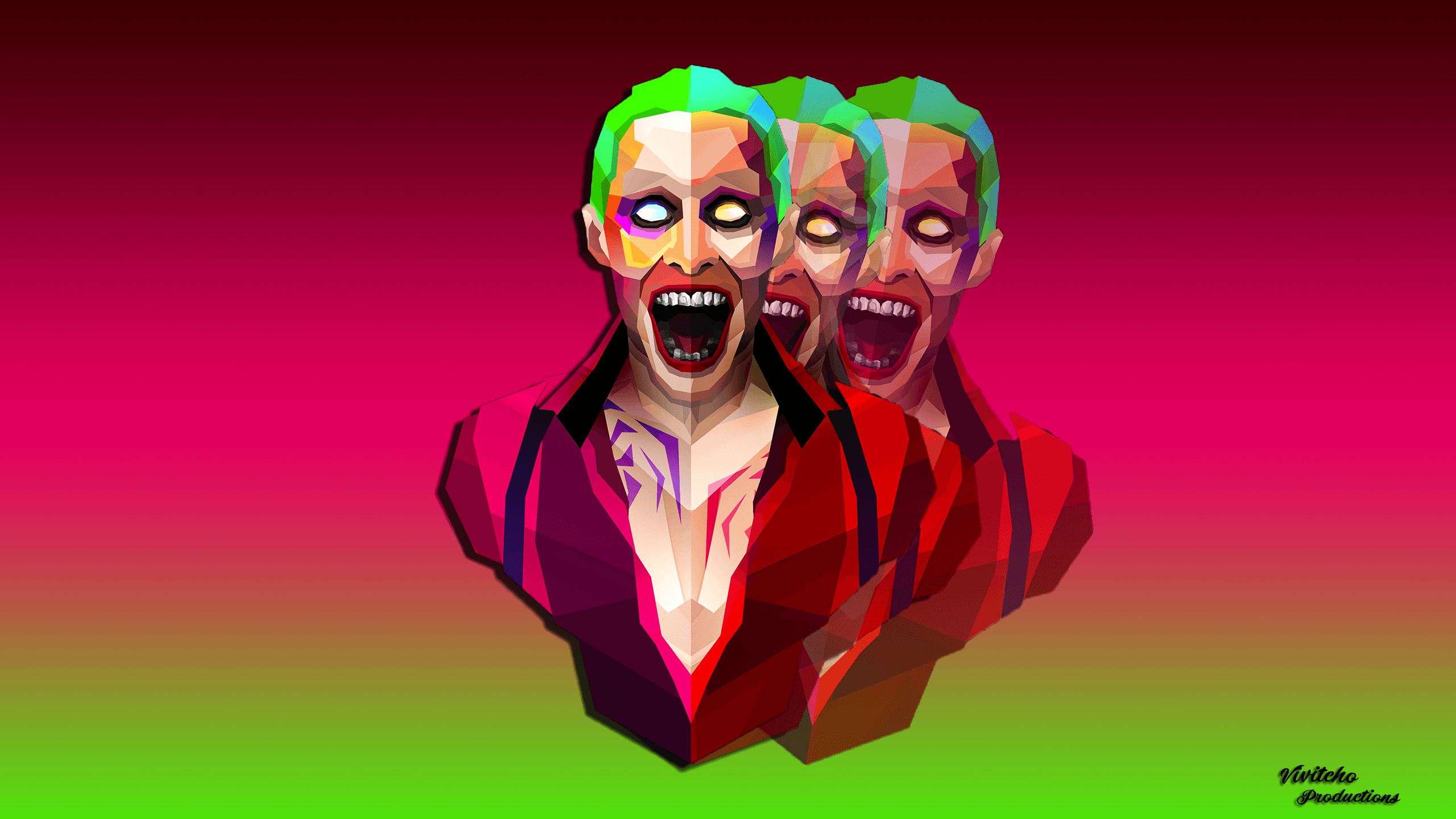 Joker Suicide Squad low poly, 2560x1440 1440p, Desktop