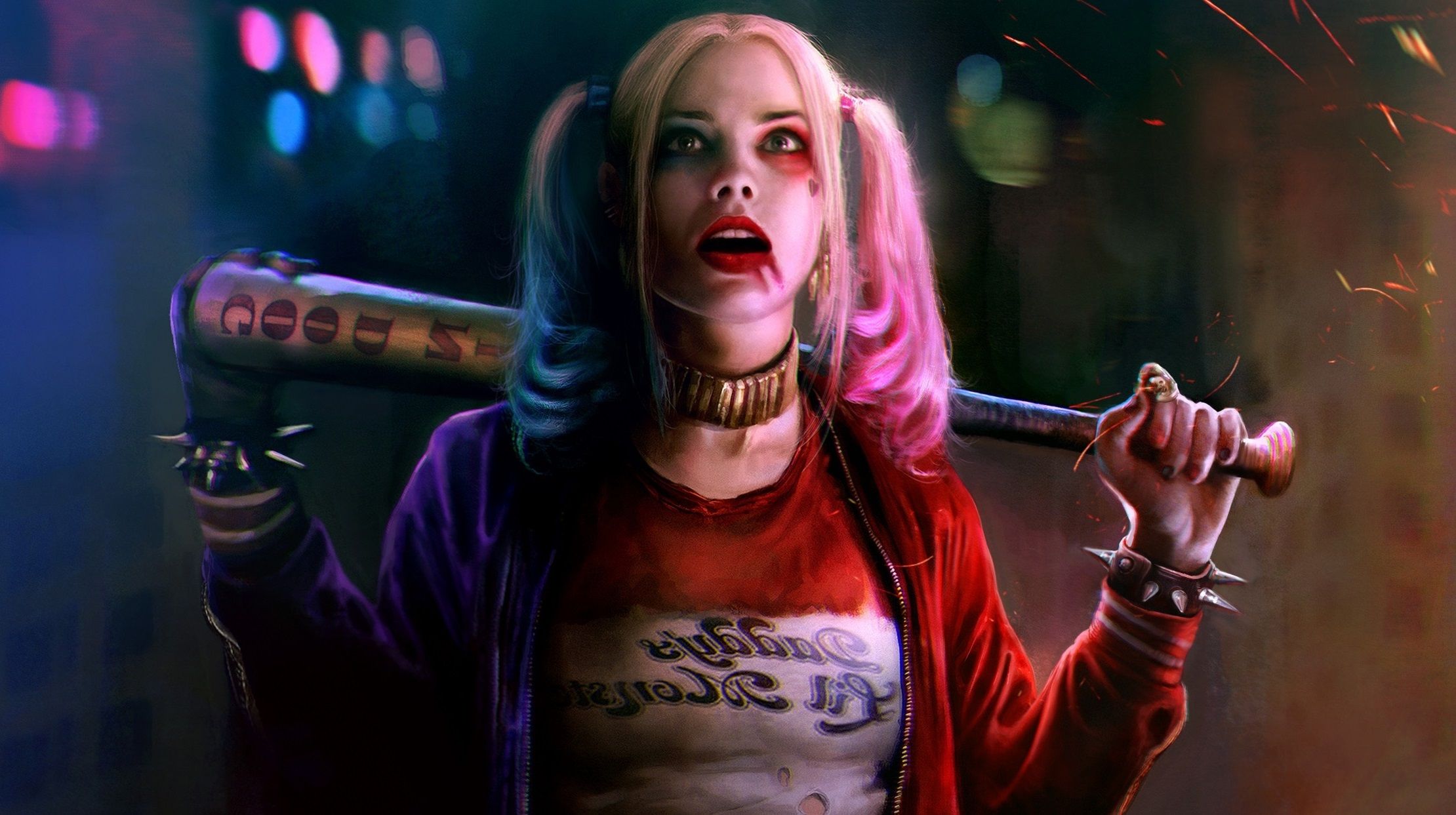 Harley Quinn con mazza da baseball, 2220x1243 alta risoluzione, Desktop