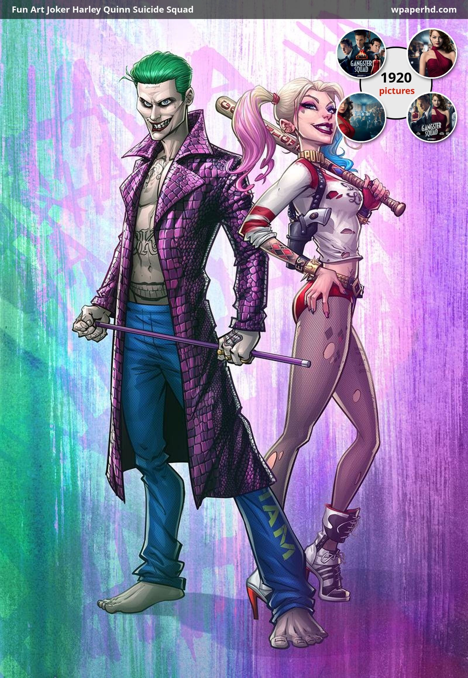 Joker e Harley Quinn fan art, 1600x2316 Full HD Verticale, iPhone