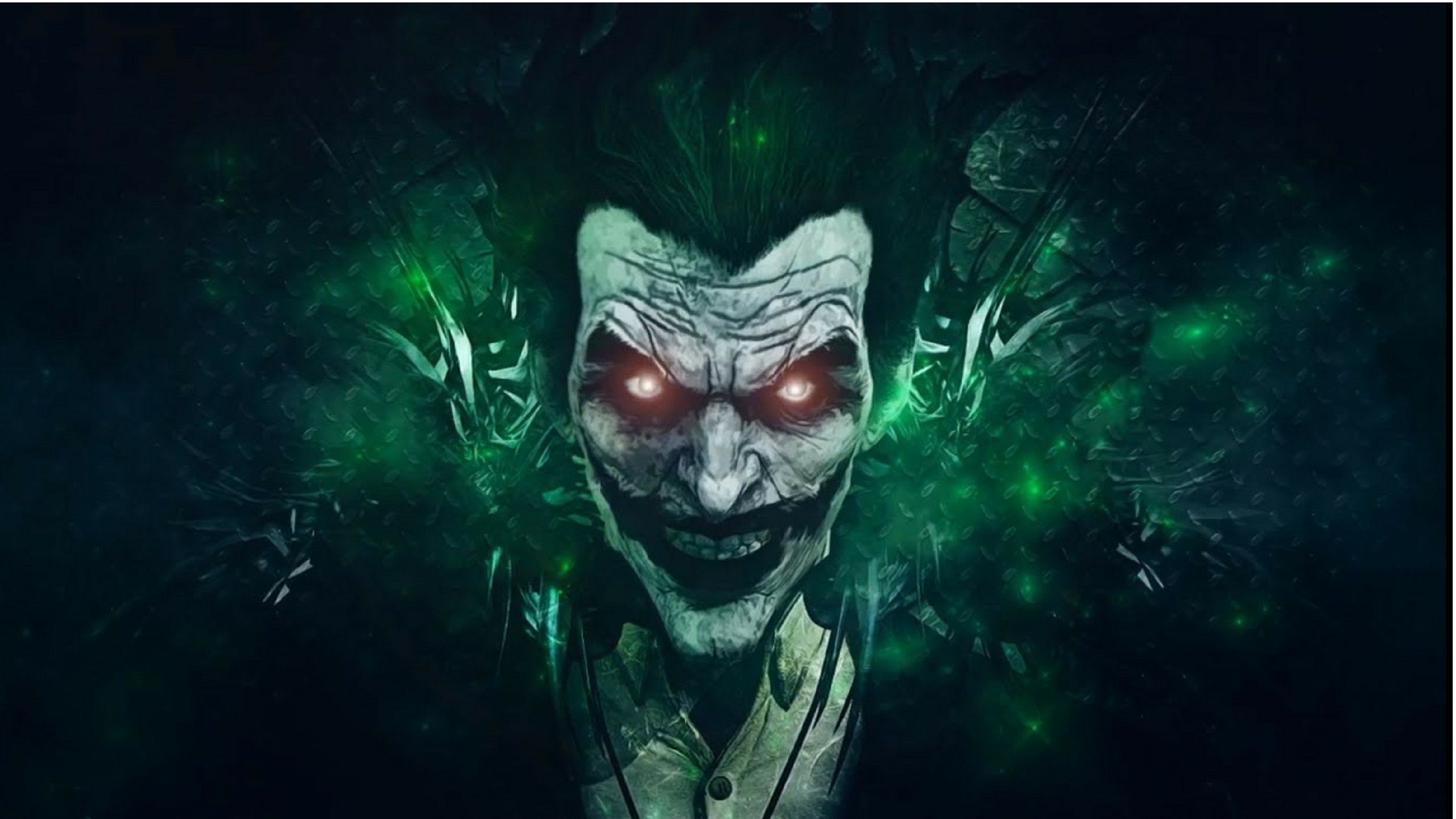 Joker viso verde inquietante, nemesi di Batman, 2560x1440 2K QHD, PC
