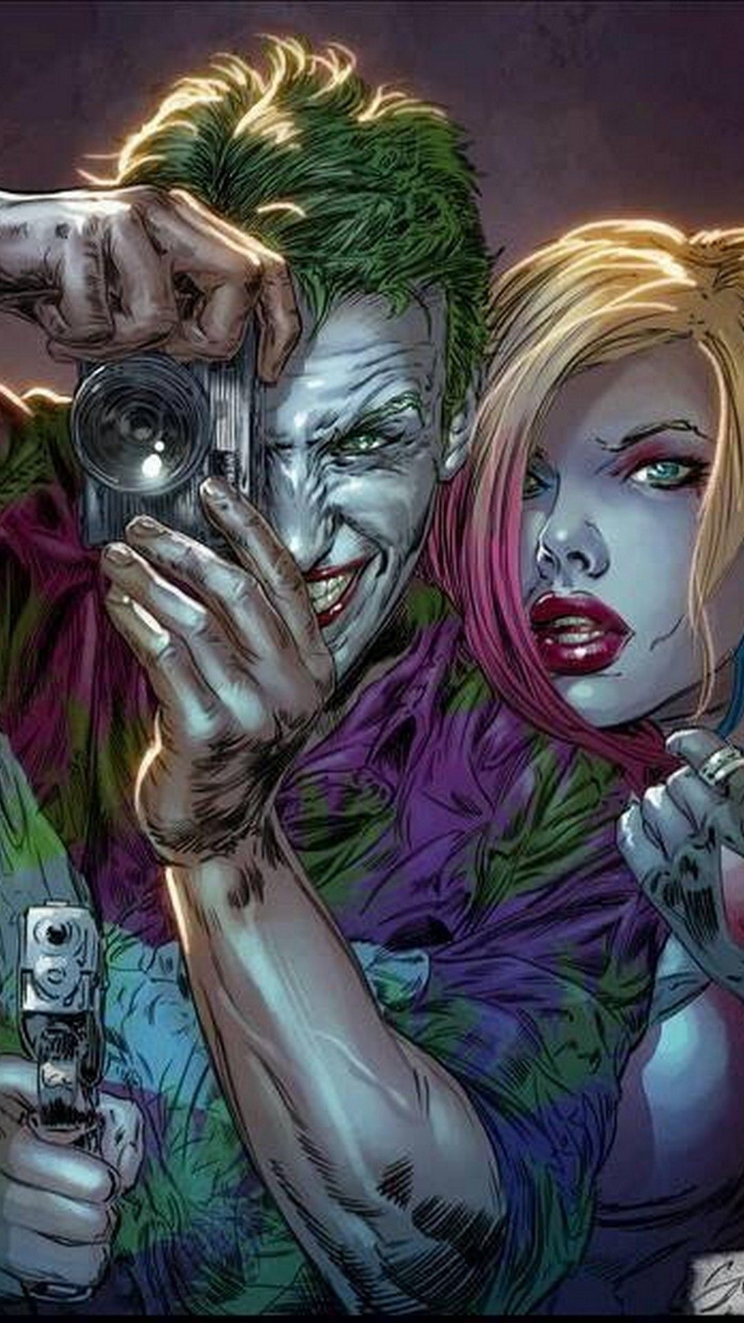 Joker e Harley Quinn fumetto, 1080x1920 Full HD Verticale, iPhone Pro Max