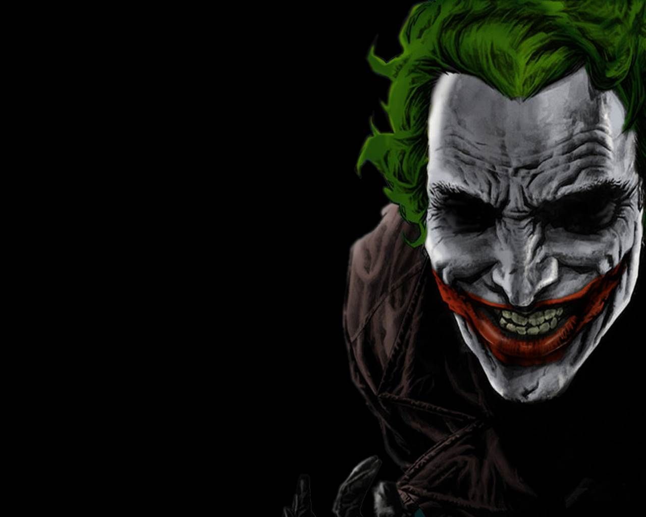 Joker viso inquietante sfondo nero, DC Comics, 1280x1024 HD, Desktop