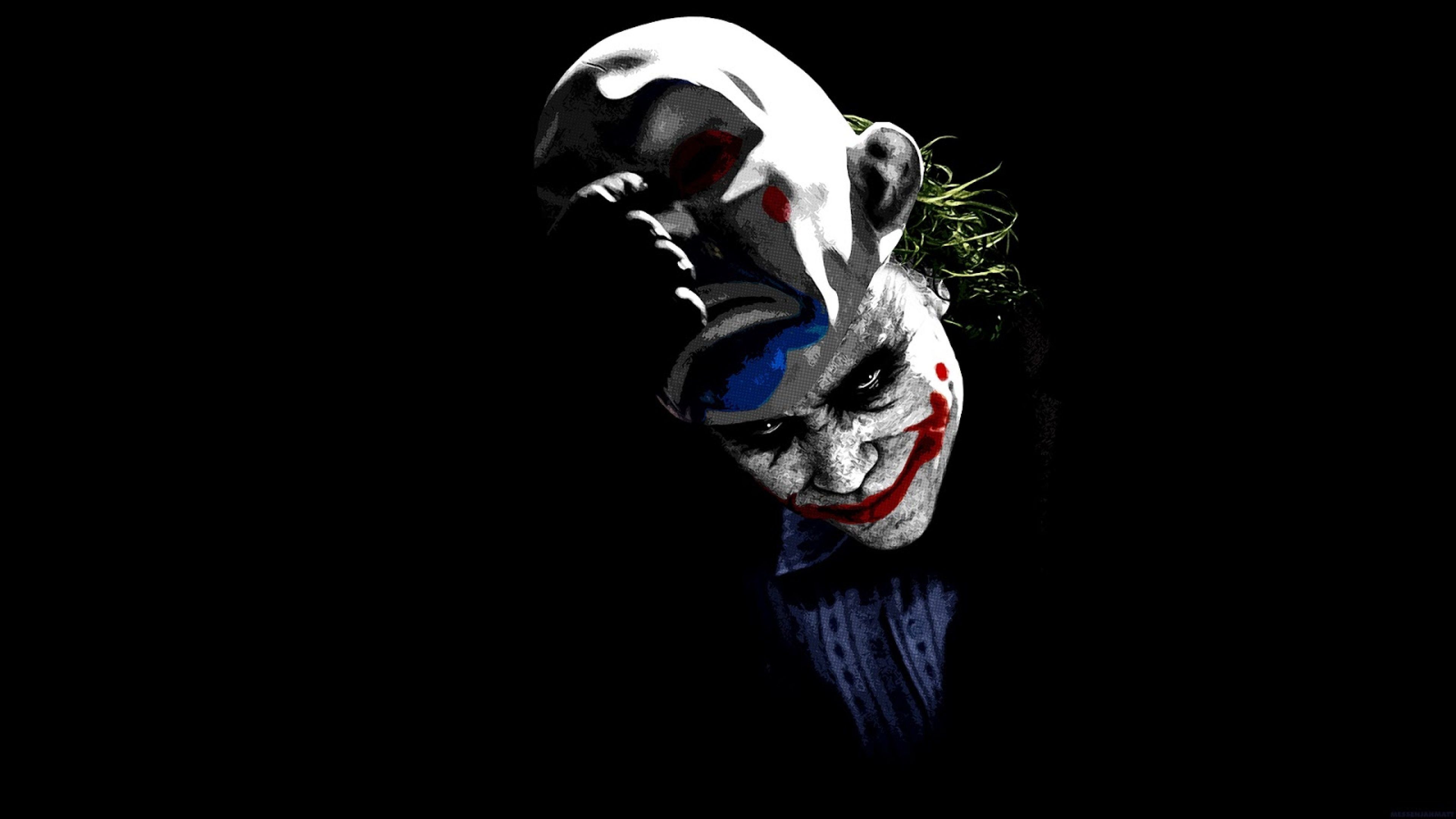 Joker maschera sfondo nero, 3840x2160 UHD, Monitor Gaming