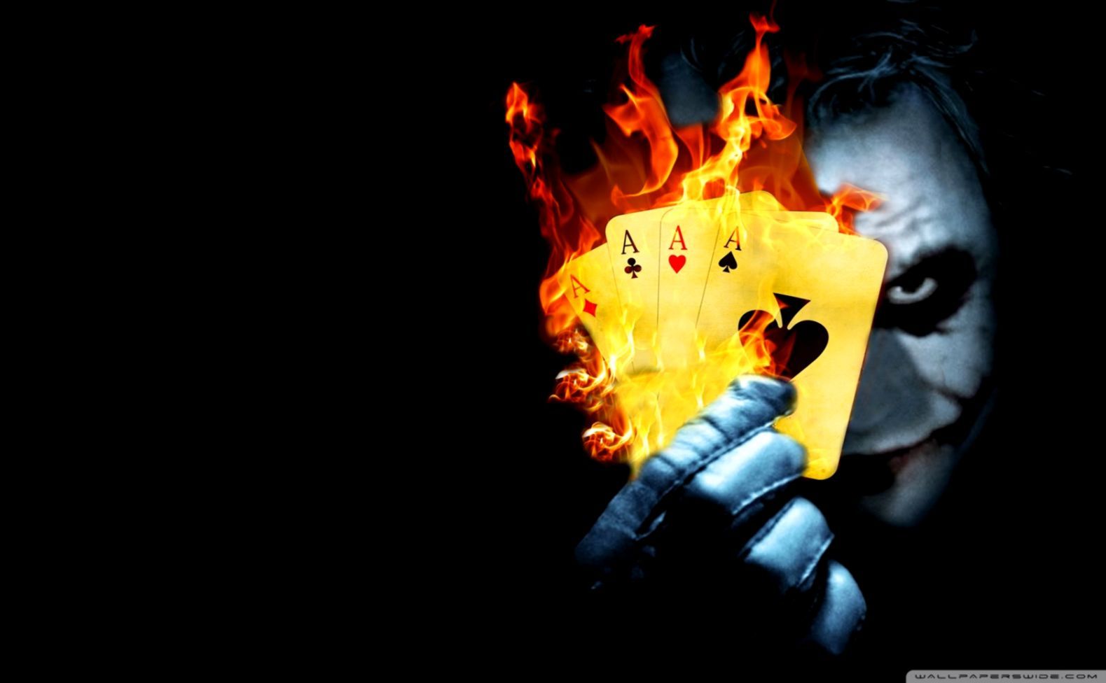Joker con carte in fiamme, 1579x976 HD, Desktop