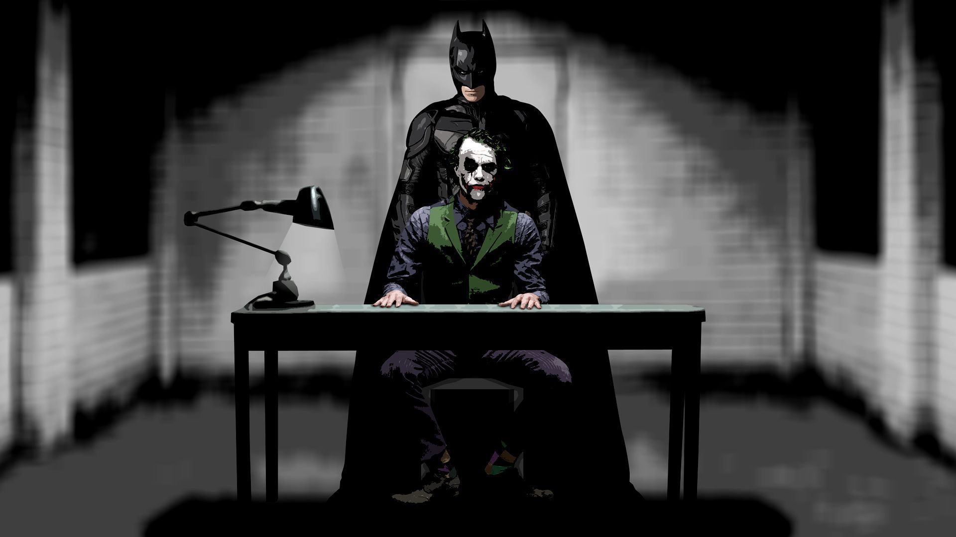 Batman e Joker stanza interrogatorio, 1920x1080 Full HD 1080p, PC