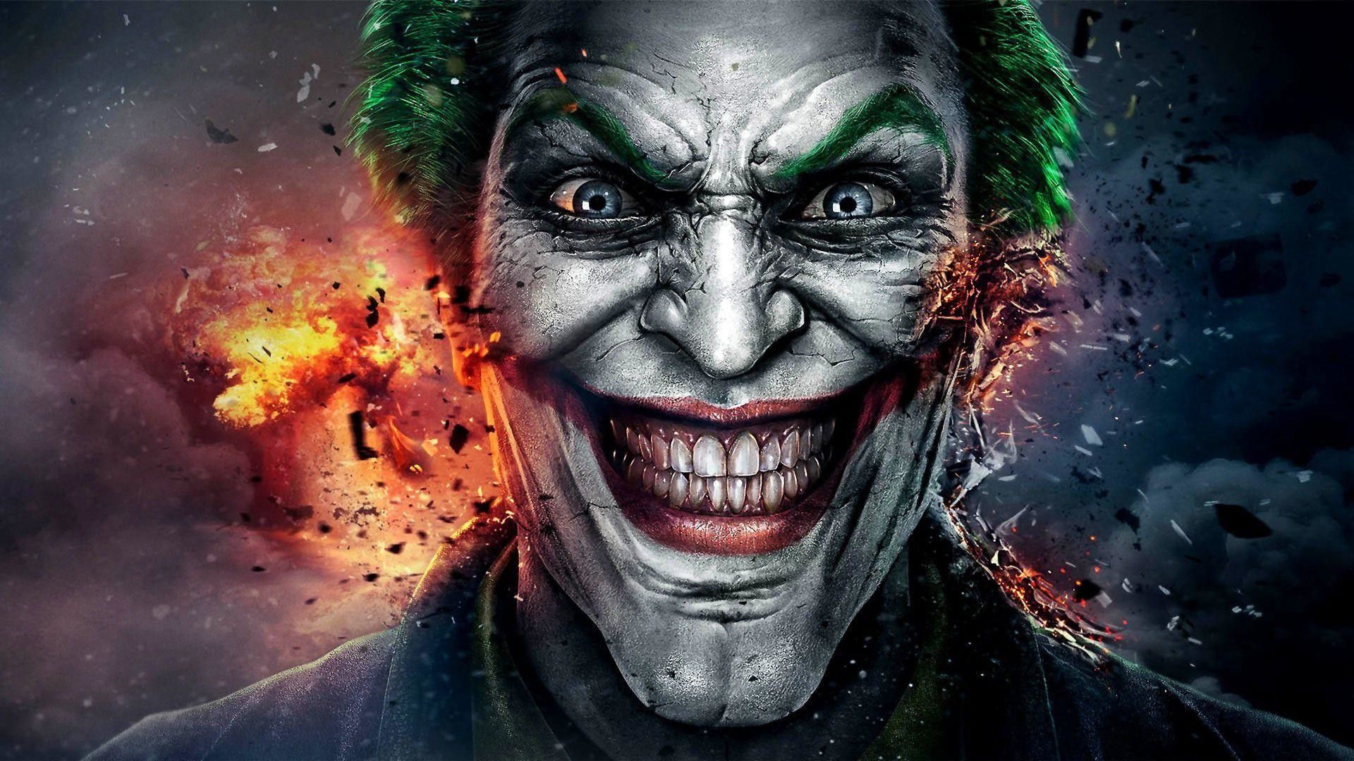 Joker sorriso inquietante esplosione, 1920x1080 1080p, Desktop