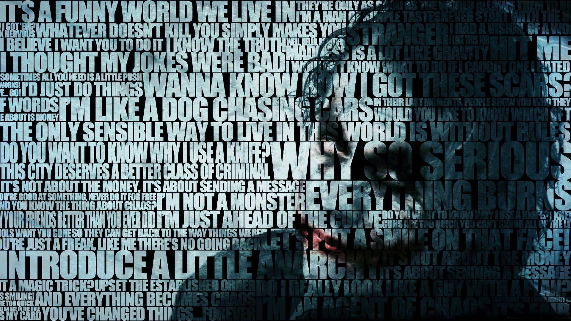 Joker con testo tipografico, nemesi di Batman, 1920x1080 1080p, Monitor Gaming