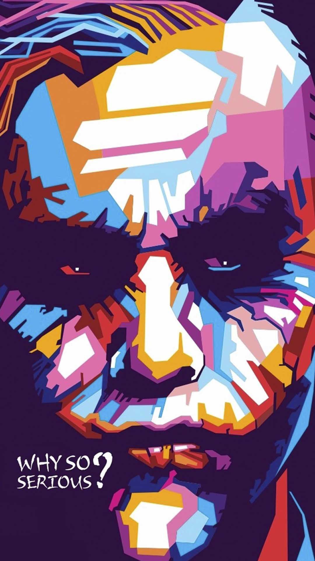 Joker volto pop art colorato, 1080x1920 Full HD Verticale, iPhone