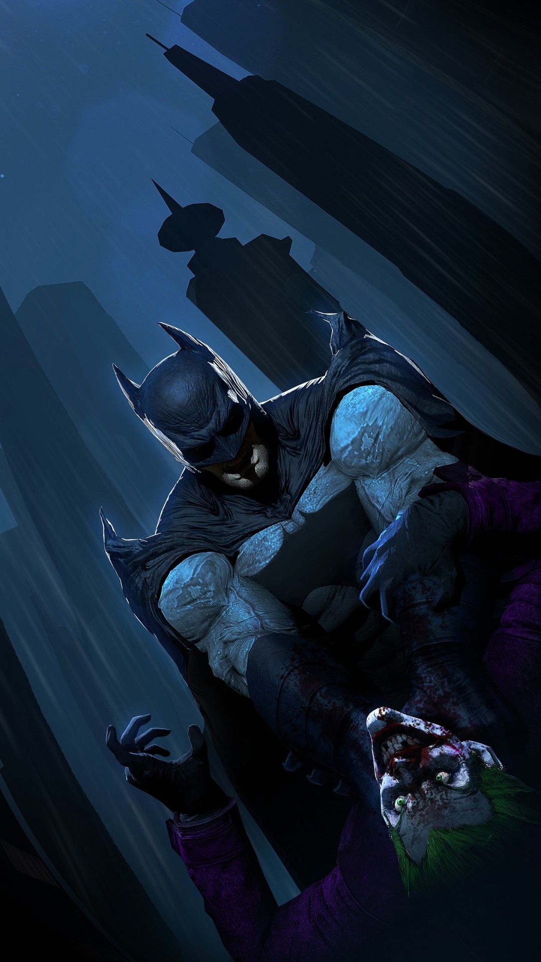 Batman contro Joker, città, Gotham, 1080x1920 Full HD Verticale, iPhone Pro Max