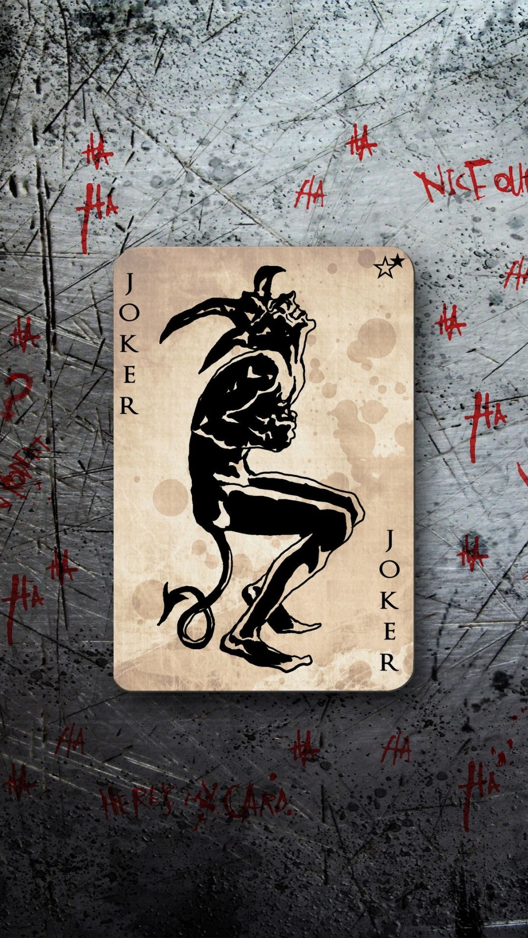 Carta Joker su sfondo grigio, 1080x1920 Full HD Verticale, iPhone