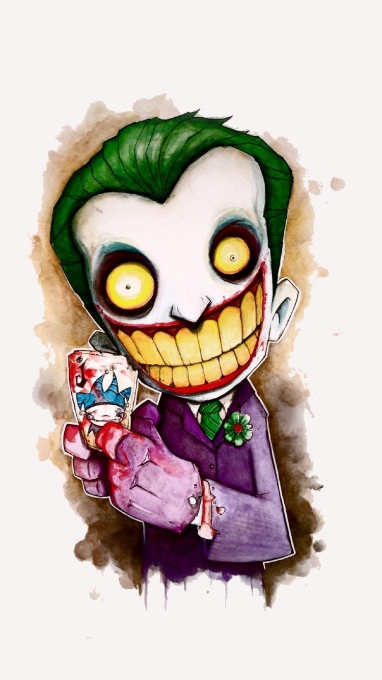 Joker cartoon con carte, 750x1334 Full HD Verticale, iPhone Plus