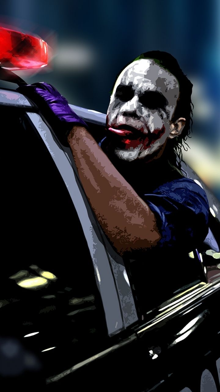Joker su auto polizia, 720x1280 Full HD Verticale, iPhone Air