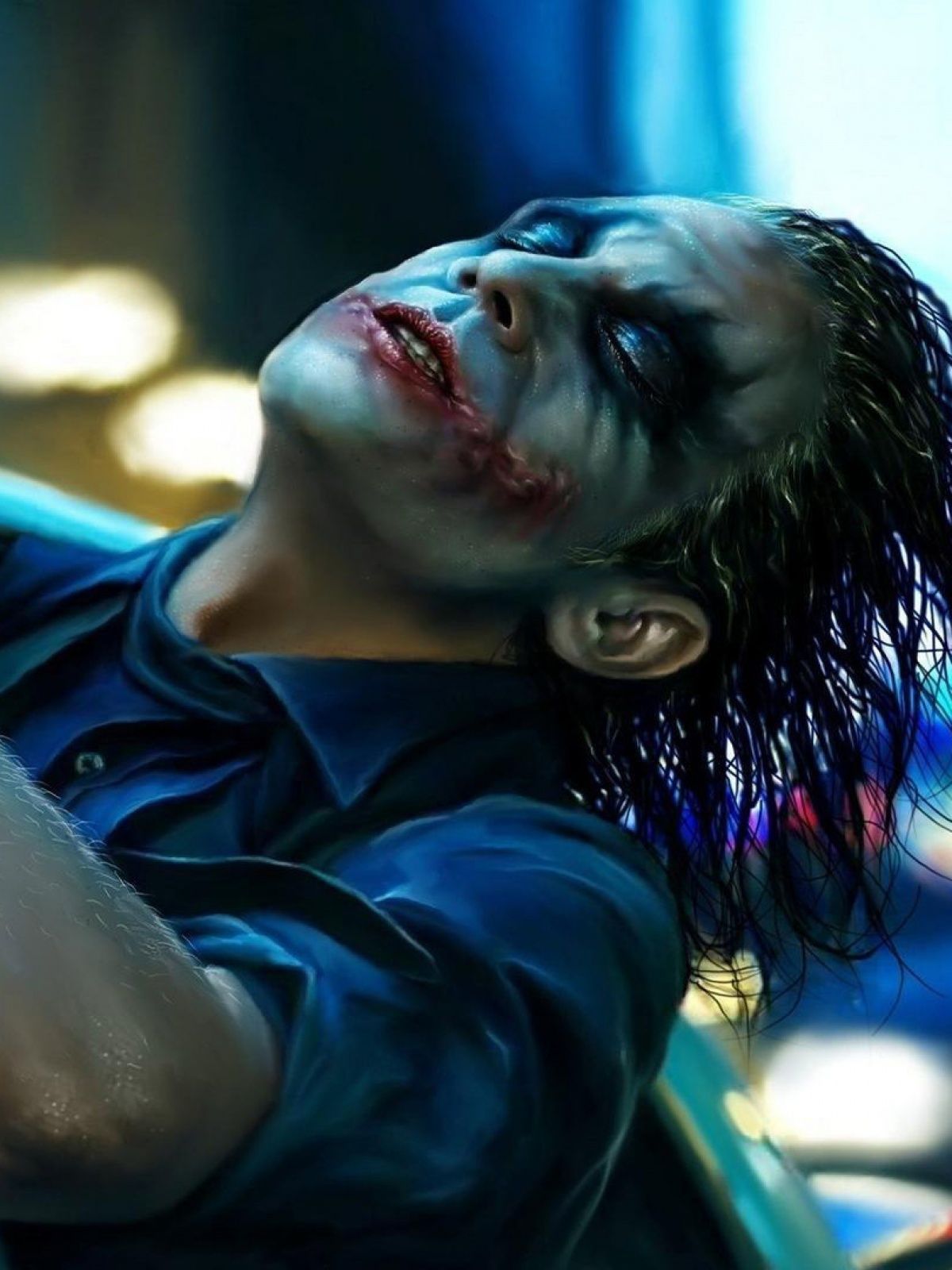 Joker Heath Ledger sanguinante, 1200x1600 Verticale, iPhone