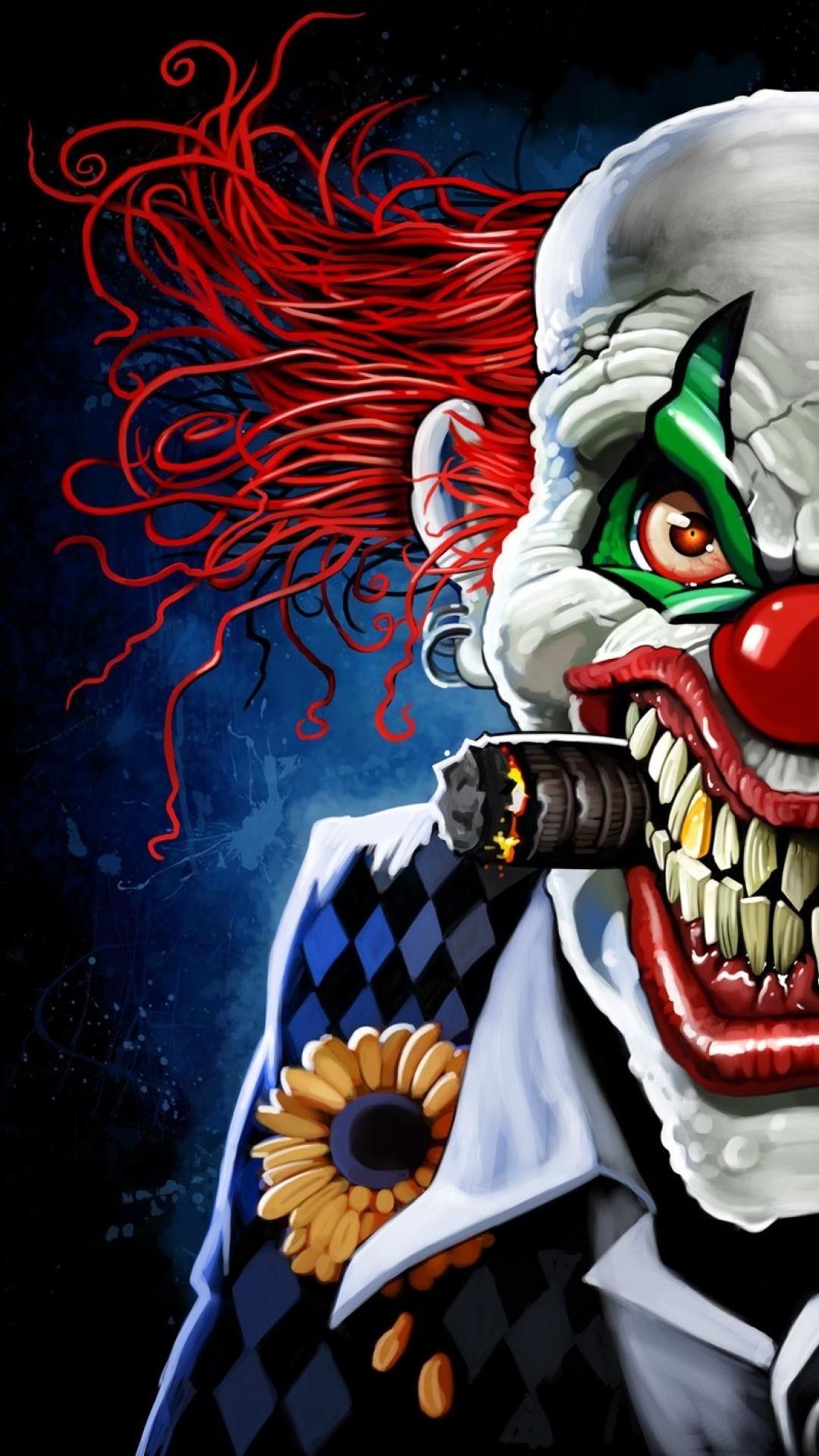 Joker clown inquietante rosso, 1080x1920 Full HD Verticale, iPhone Air