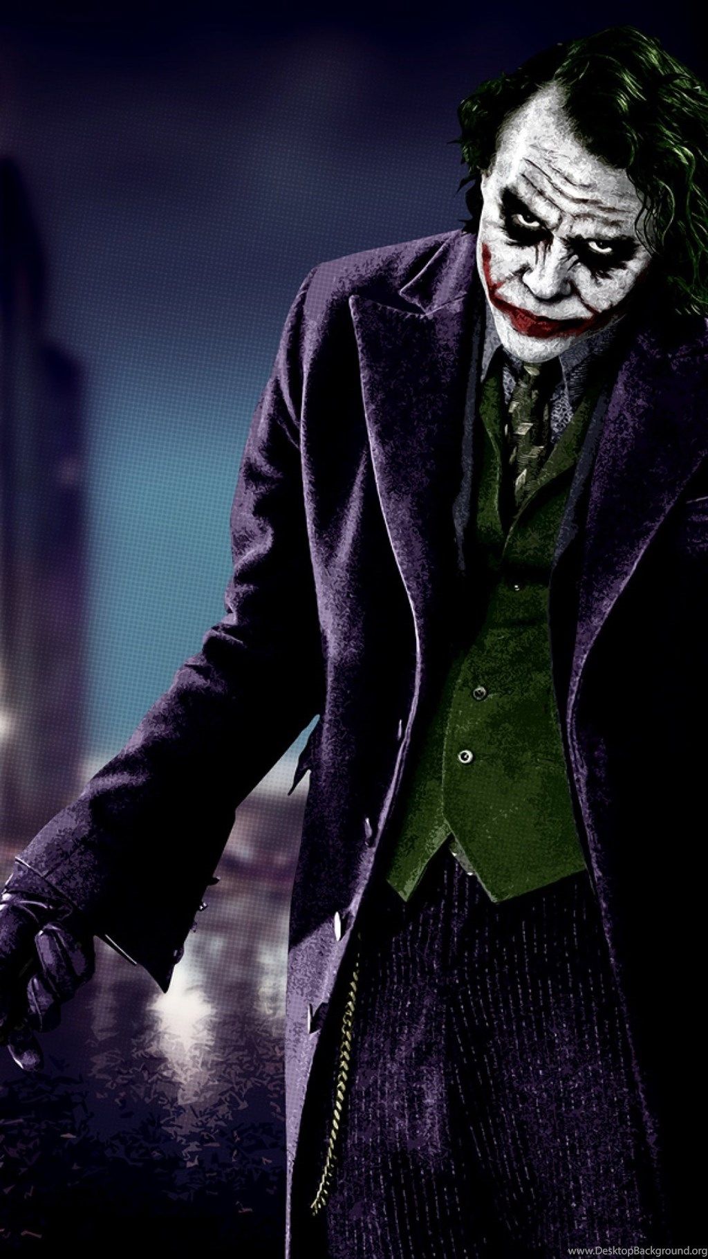 Joker Heath Ledger notturno, 1024x1820 Verticale, iPhone Pro Max
