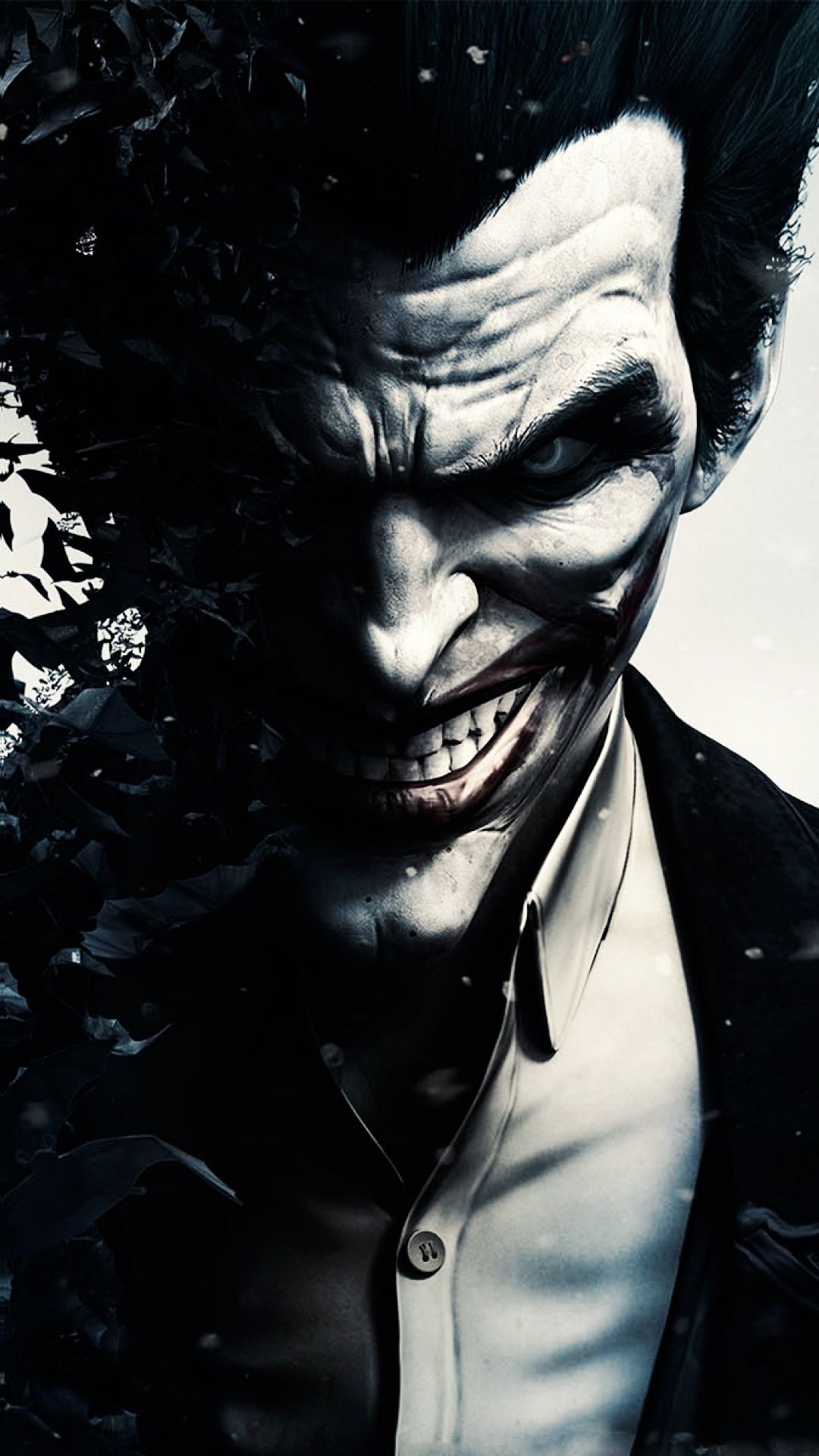 Joker Arkham bianco e nero, 1080x1920 Full HD Verticale, Smartphone
