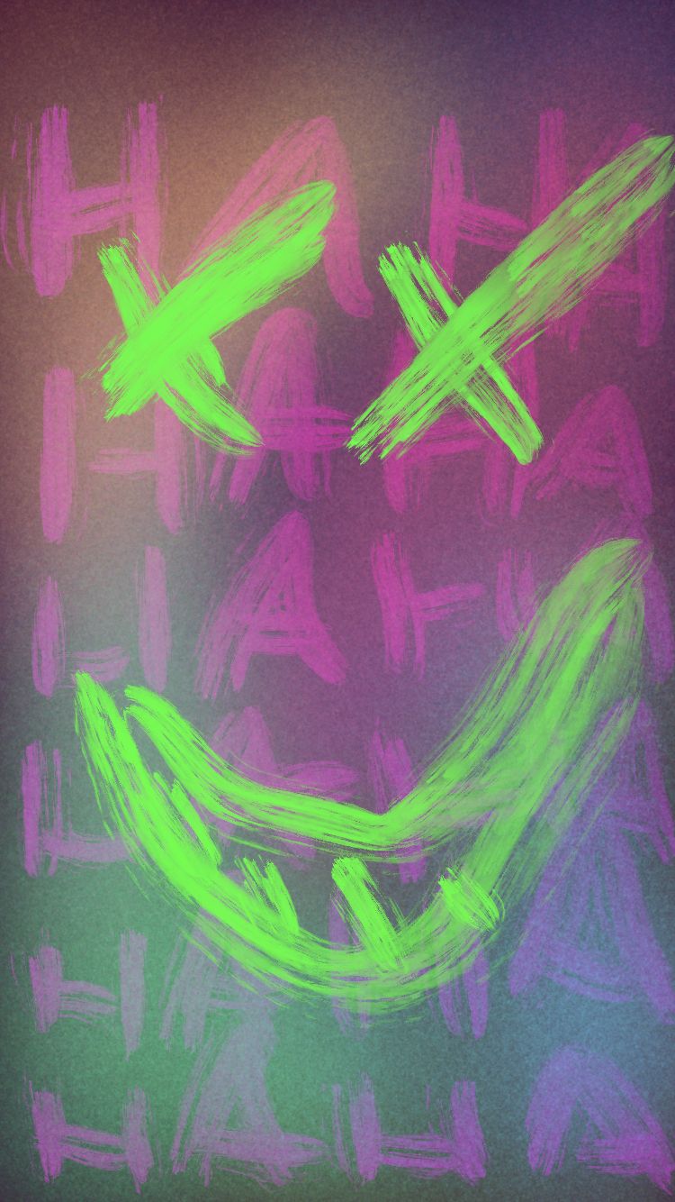 Joker faccina verde HAHA, 750x1334 Verticale, Telefono