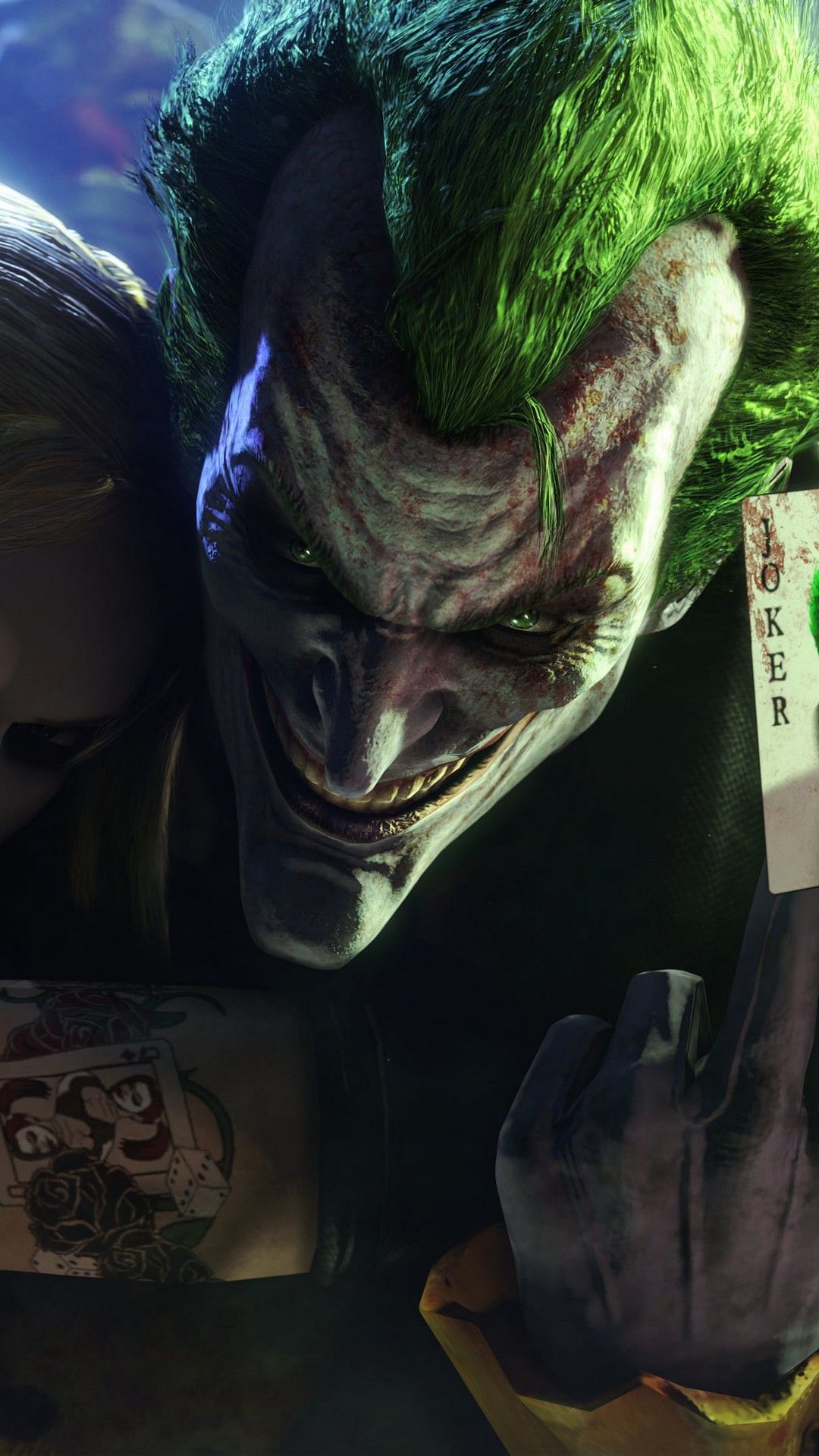 Joker capelli verdi carta, 1080x1920 Full HD Verticale, iPhone