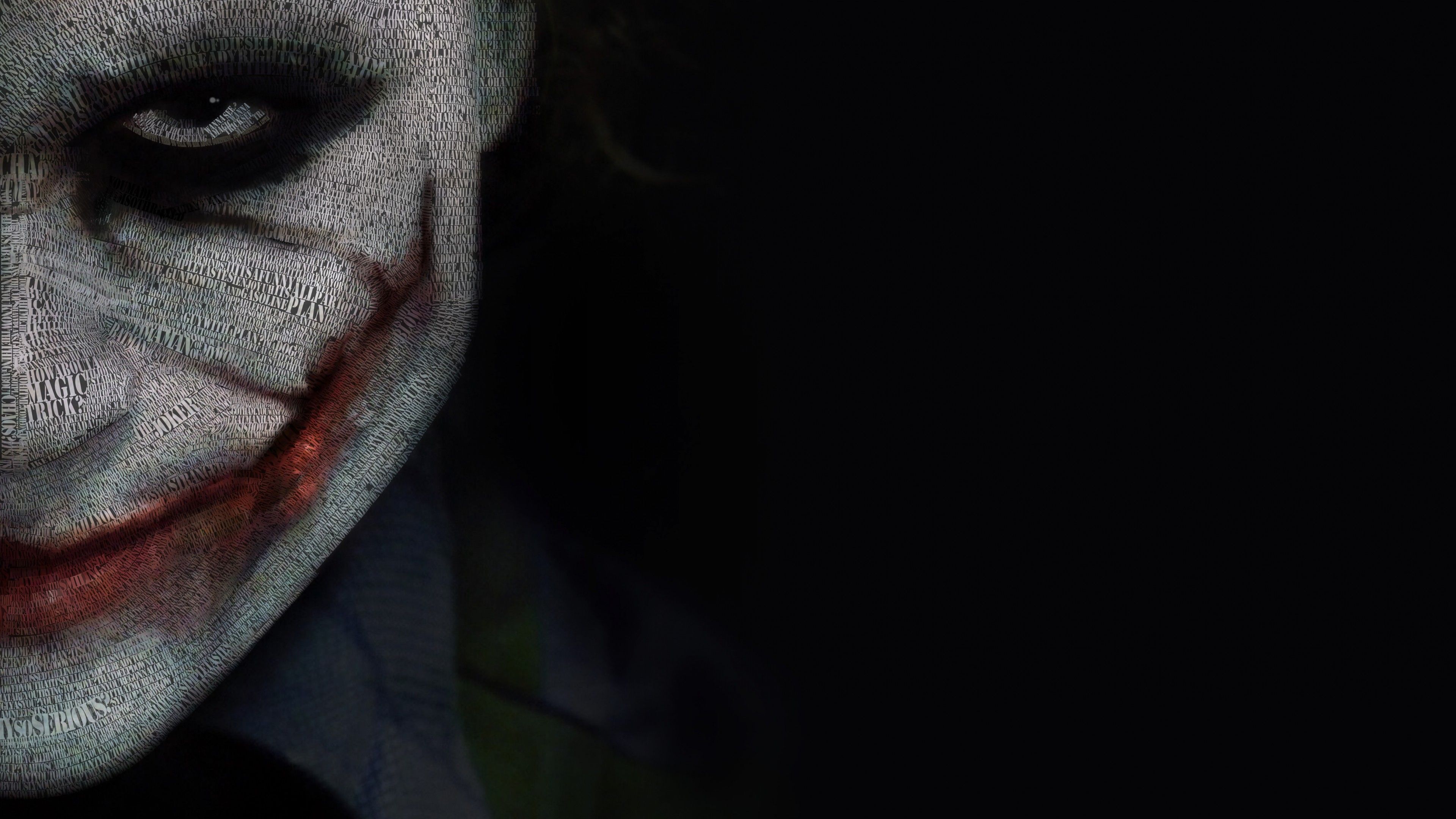 Joker volto truccato oscuro, 3840x2160 Ultra HD, 4K TV