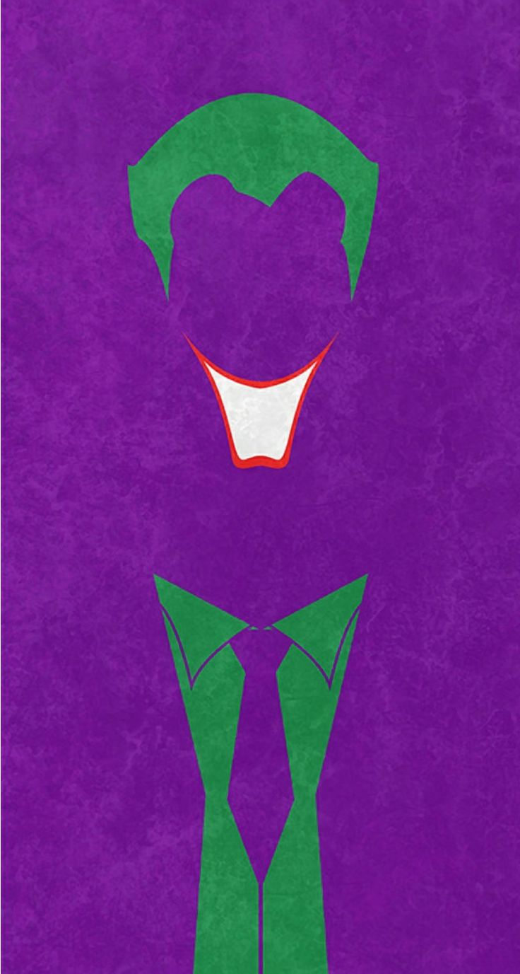 Joker minimalista sagoma viola, nemesi di Batman, 736x1377 Full HD Verticale, Smartphone