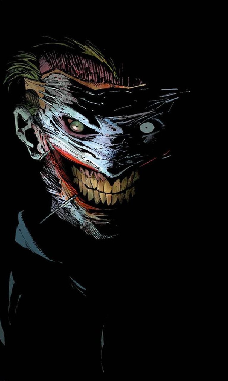 Joker viso sfondo nero, 768x1280 Full HD Verticale, iPhone