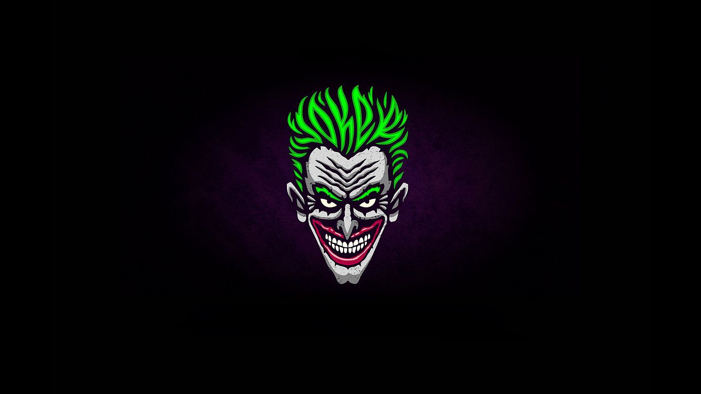 Joker minimal volto illustrato, 1422x800 HD, PC Desktop
