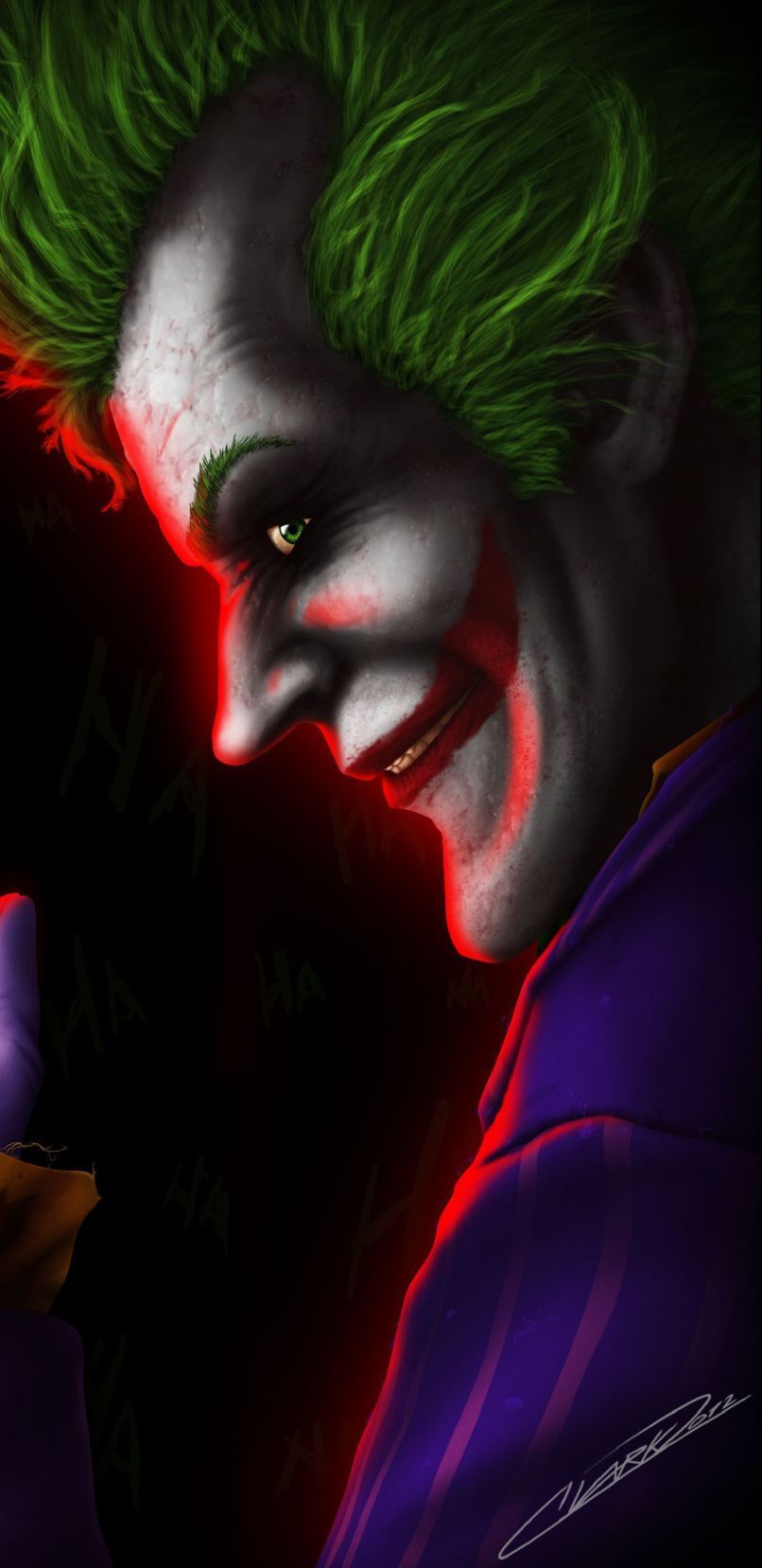 Joker viso illuminato rosso, 806x1657 Full HD Verticale, Smartphone