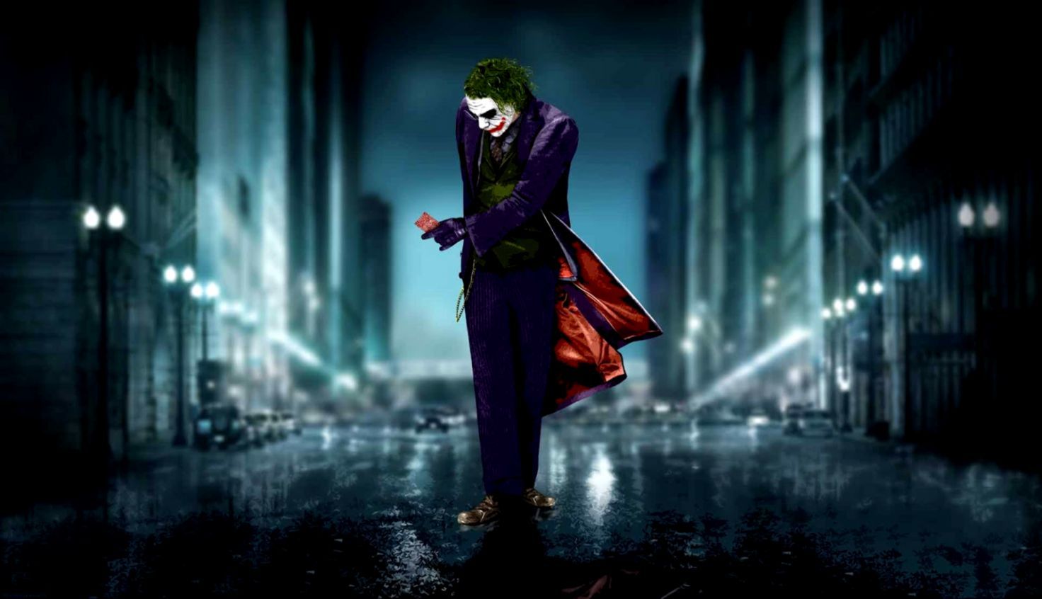 Joker Dark Knight strada notturna, 1472x846 720p, Laptop