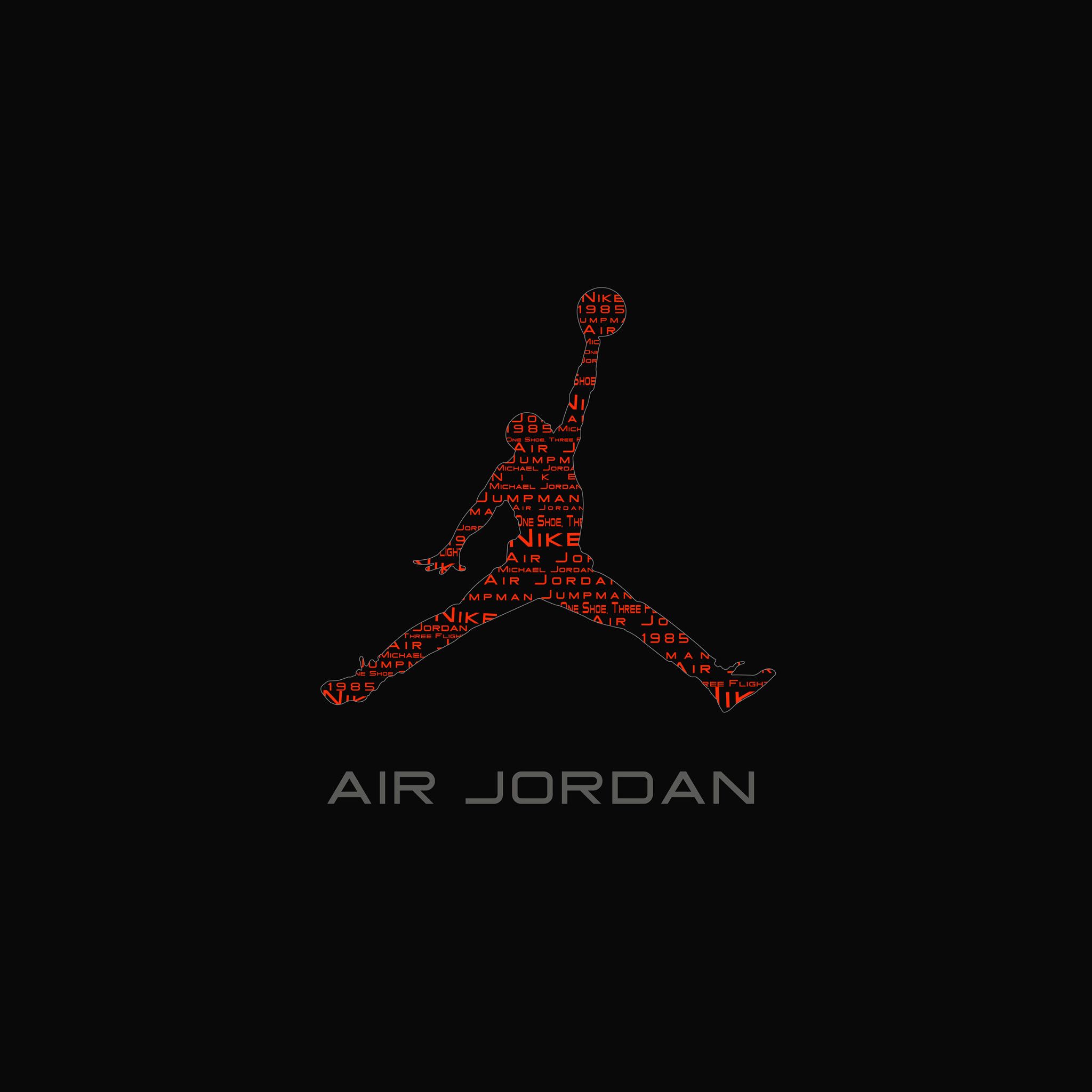 Logo Air Jordan Jumpman rosso, 2048x2048 alta risoluzione, Laptop