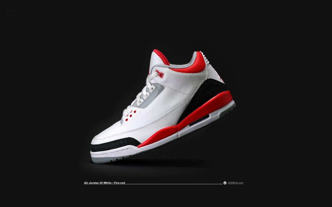 Nike Air Jordan 3 Fire Red, sneaker, 1280x800 HD, Desktop