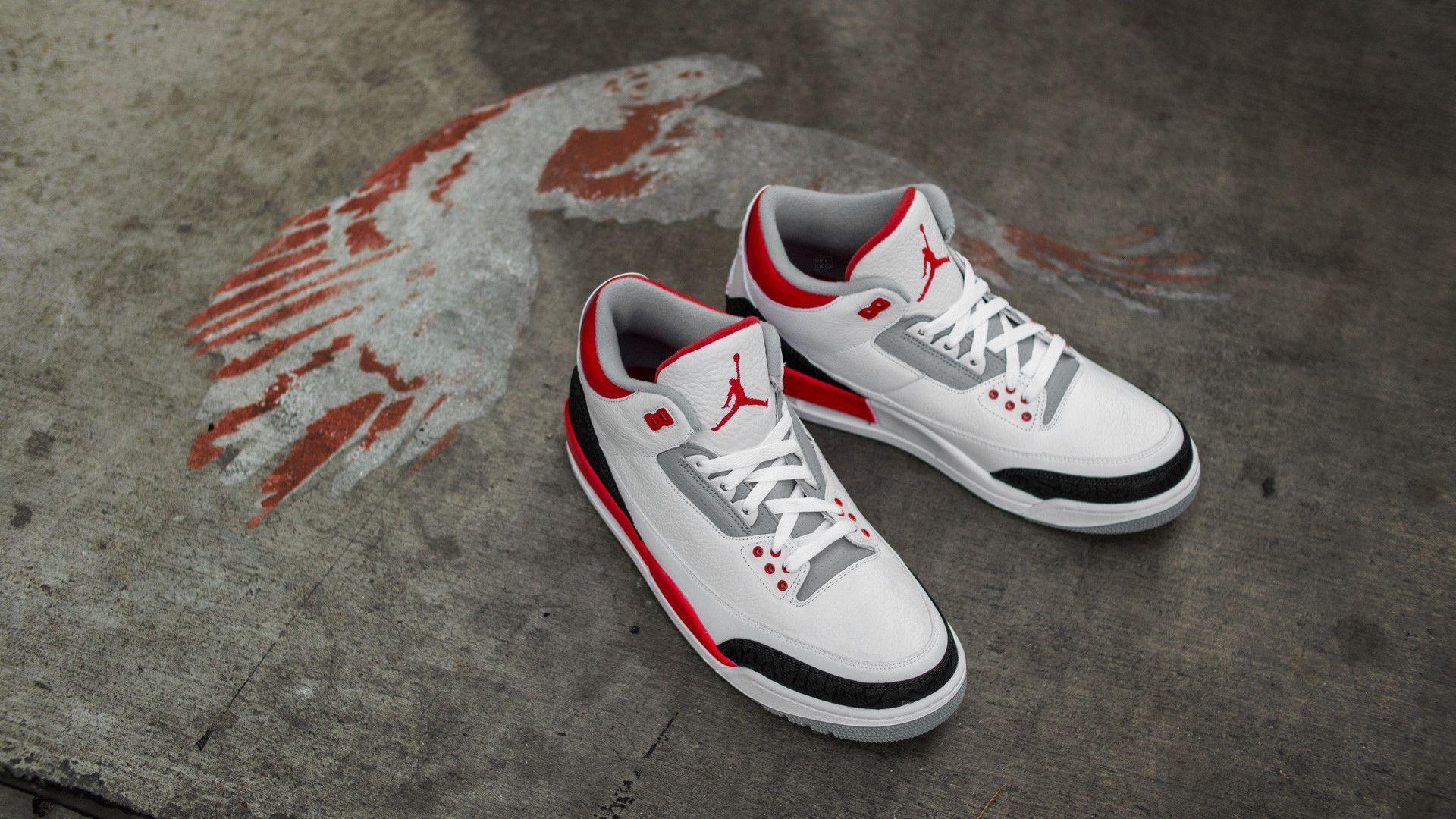 Sneaker Jordan 3 bianche rosse, 1920x1080 Full HD 1080p, Desktop