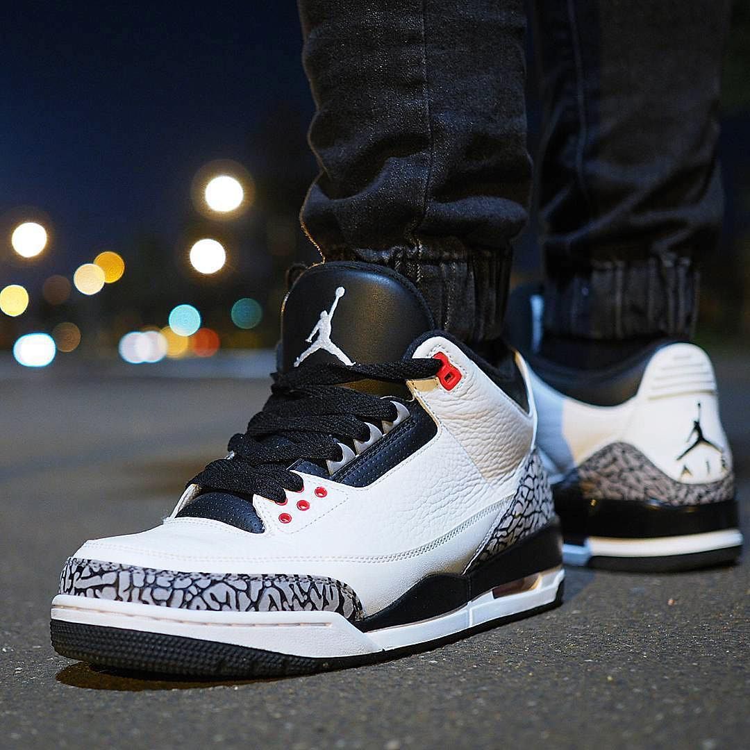 Air Jordan 3 nere bianche, 1080x1080 HD, Desktop