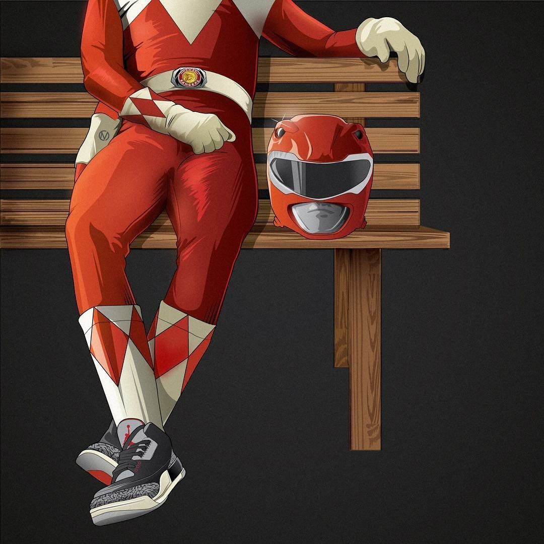 Power Ranger rosso con Jordan 3, 1080x1080 HD, Desktop