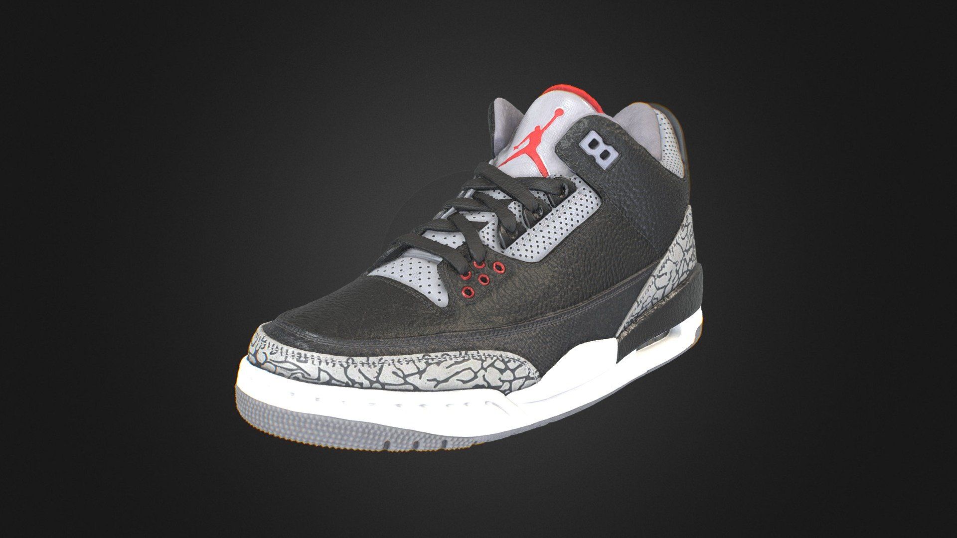 Nike Air Jordan 3 nera, swoosh, 1920x1080 Full HD, Desktop