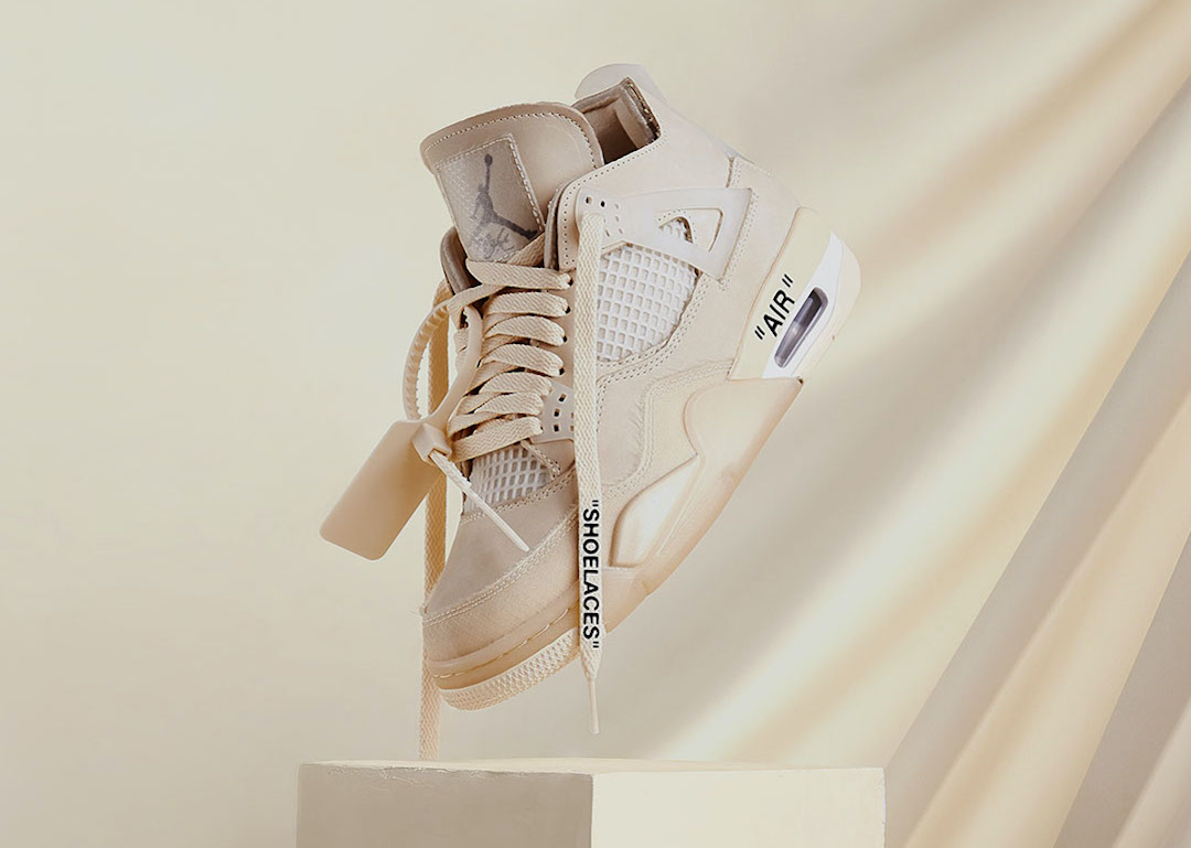 Off-White Air Jordan 4 Sail, sneaker, 1080x769 HD, Desktop