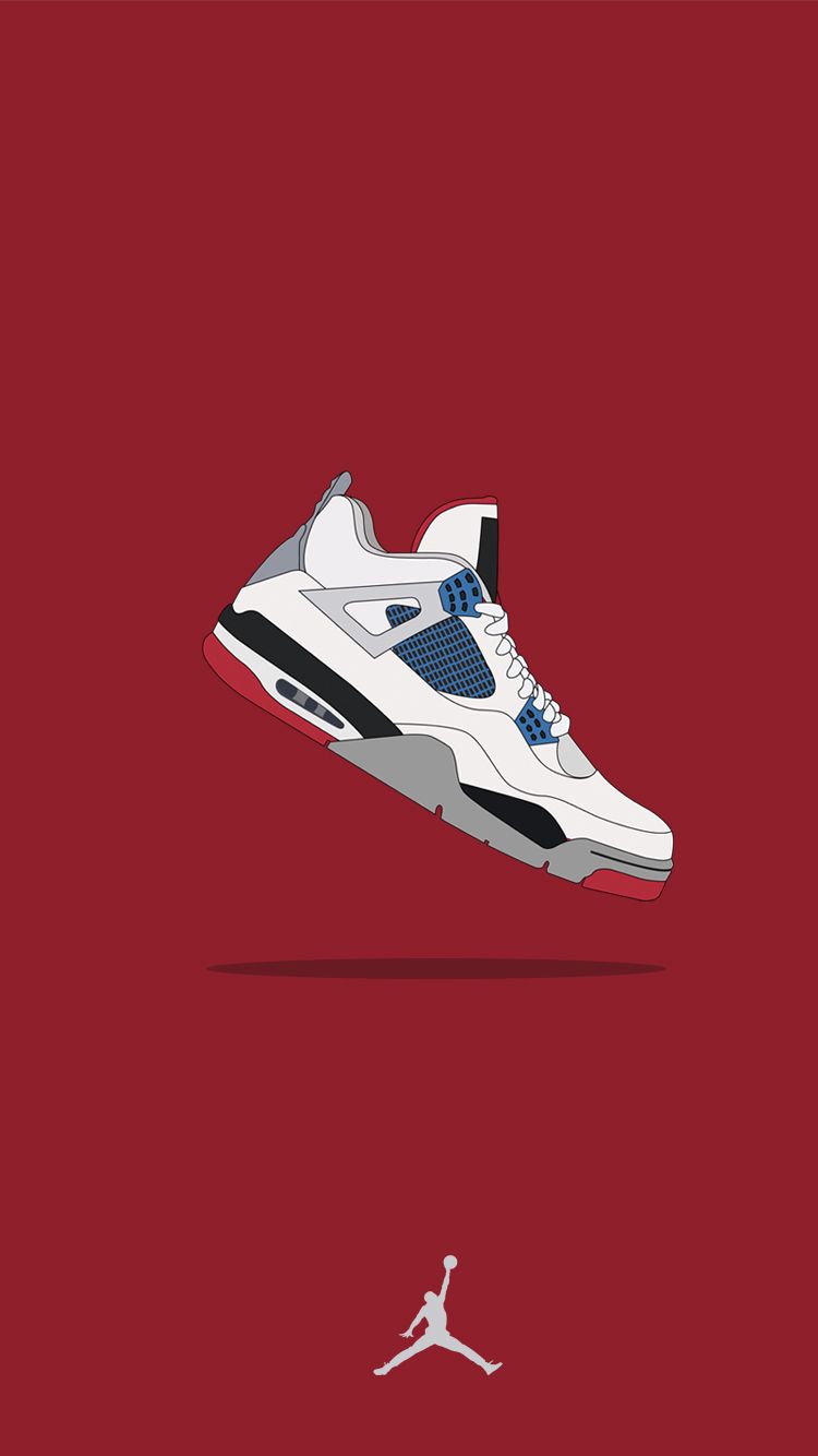 Sneaker Jordan 4 bianca blu, 750x1334 Full HD Verticale, Smartphone