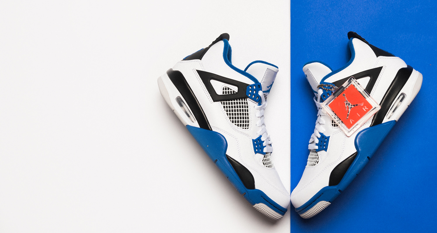 Air Jordan 4 blu bianca, 1500x800 HD, Desktop