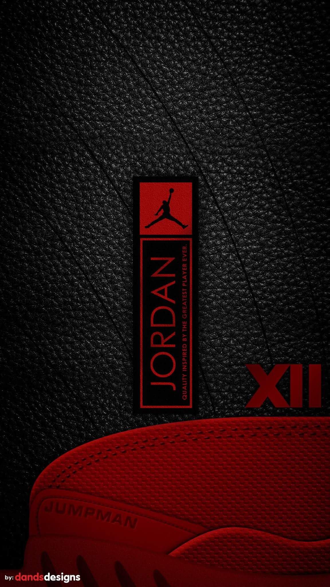 Logo Jordan XII rosso nero, 1152x2048 Full HD Verticale, iPhone
