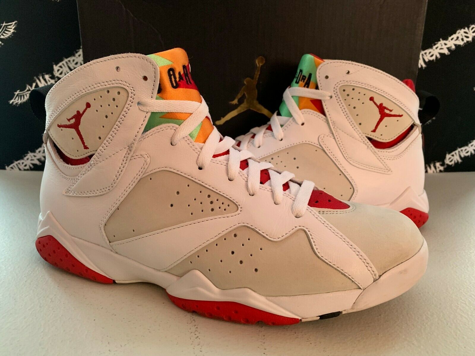Air Jordan 7 nero rosso, 1024x768 HD, Desktop