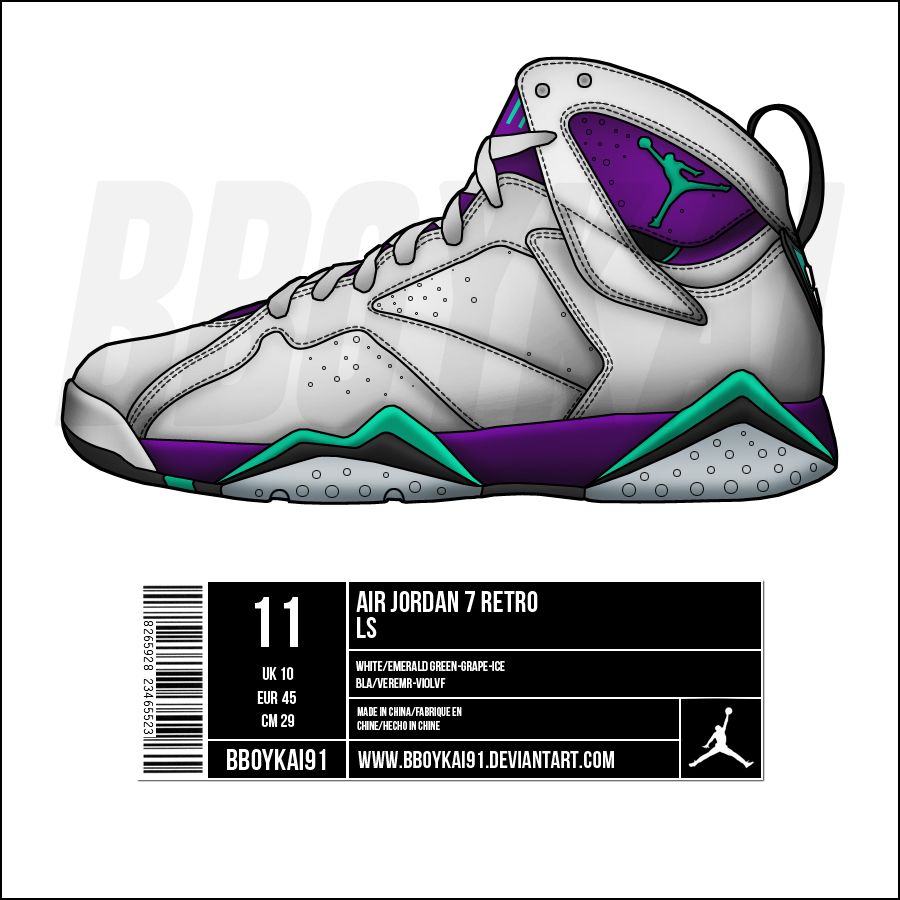Air Jordan 7 sneaker illustrazione, 900x900 HD, Laptop