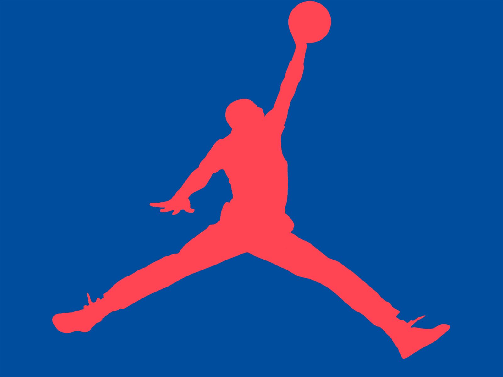 Logo Jordan rosso su blu, 1600x1200 HD Ready, Laptop