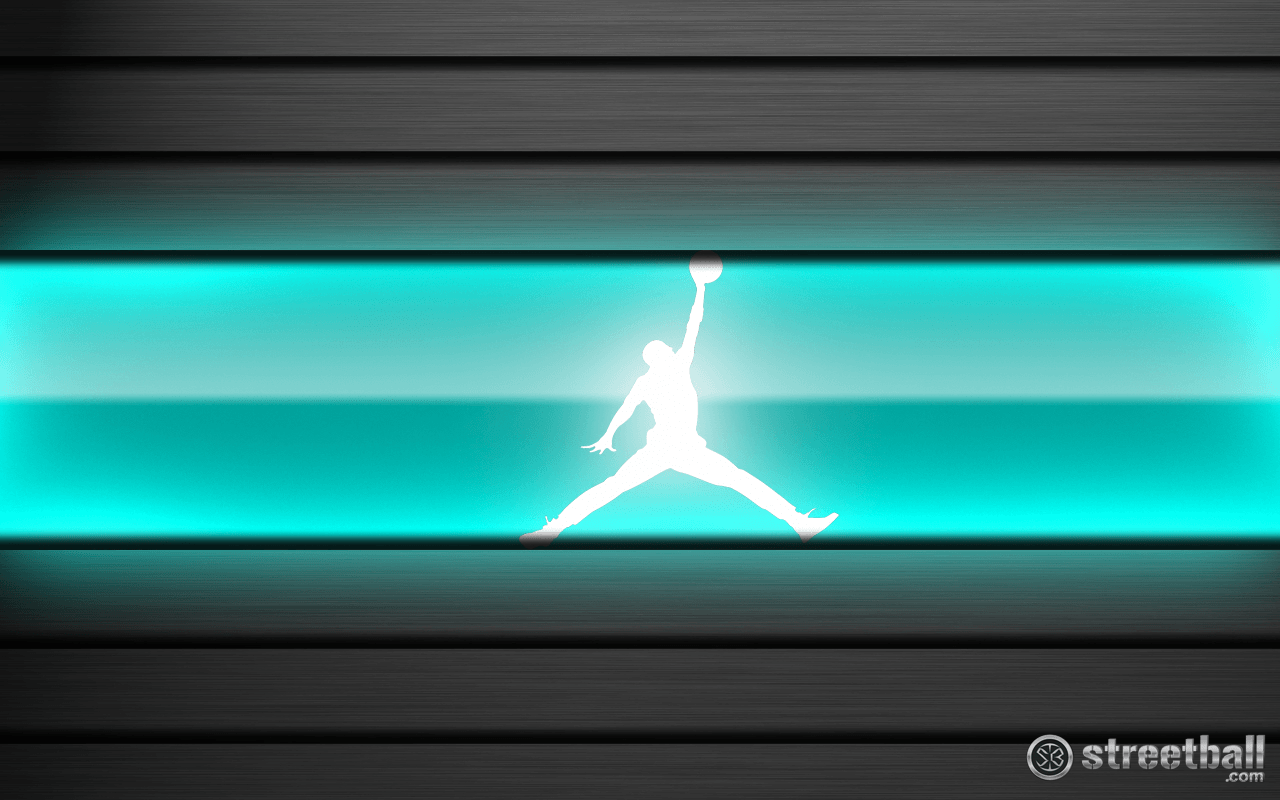 Logo Jordan Jumpman neon turchese, 1280x800 720p, Laptop